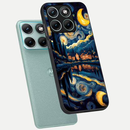  Starry Sky Serenity phone case For Moto Edge 70 Fusion showing premium glass back cover with detailed artwork