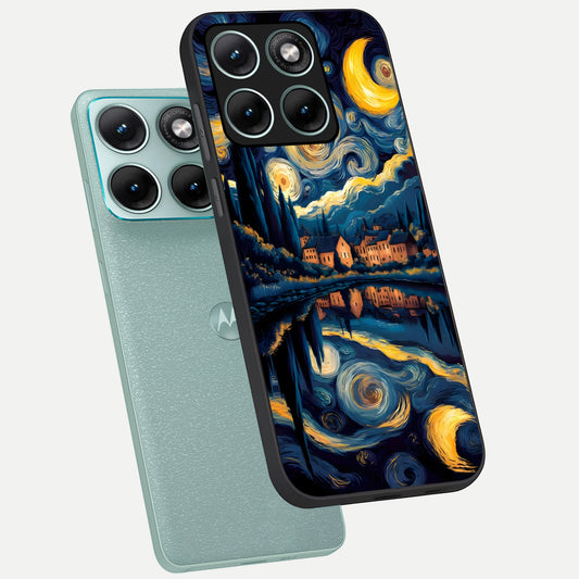  Starry Sky Serenity phone case For Moto Edge 70 Fusion showing premium glass back cover with detailed artwork