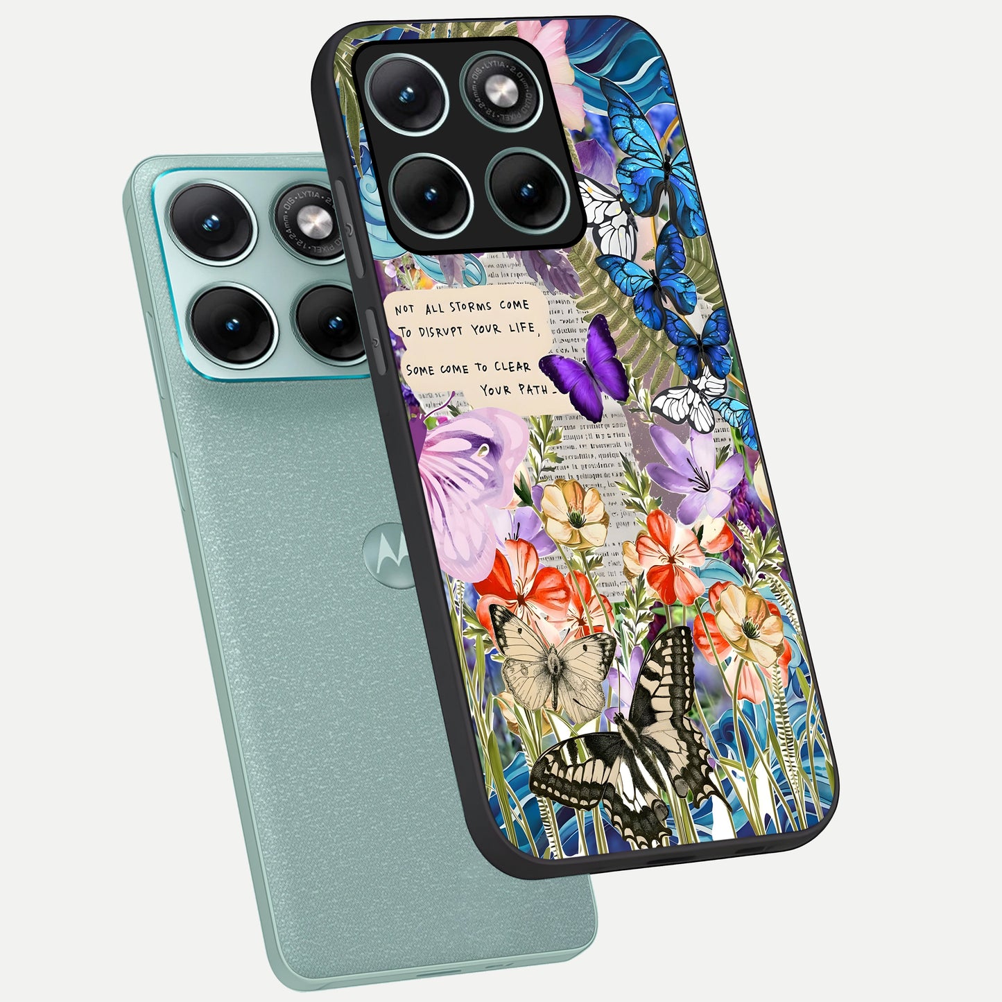  Storm Path Bloom phone case For Moto Edge 70 Fusion showing premium glass back cover with detailed artwork