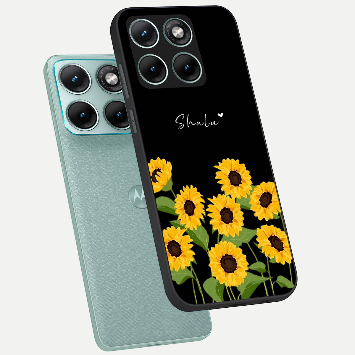  Sunflower Sky Bloom phone case For Moto Edge 70 Fusion showing premium glass back cover with detailed artwork