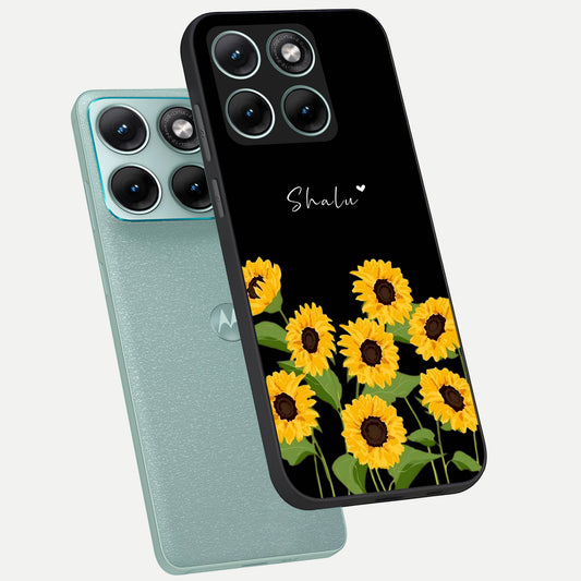 Sunflower Sky Bloom phone case For Moto Edge 70 Fusion showing premium glass back cover with detailed artwork