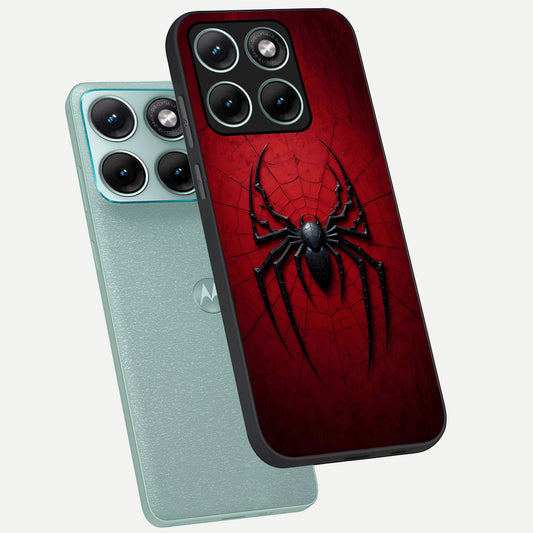  Superhero Web Emblem phone case For Moto Edge 70 Fusion showing premium glass back cover with detailed artwork