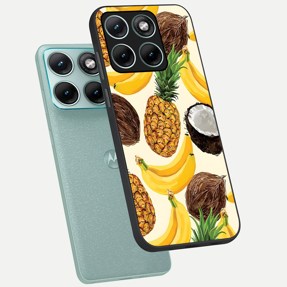  Tropical Fruit Mood phone case For Moto Edge 70 Fusion showing premium glass back cover with detailed artwork