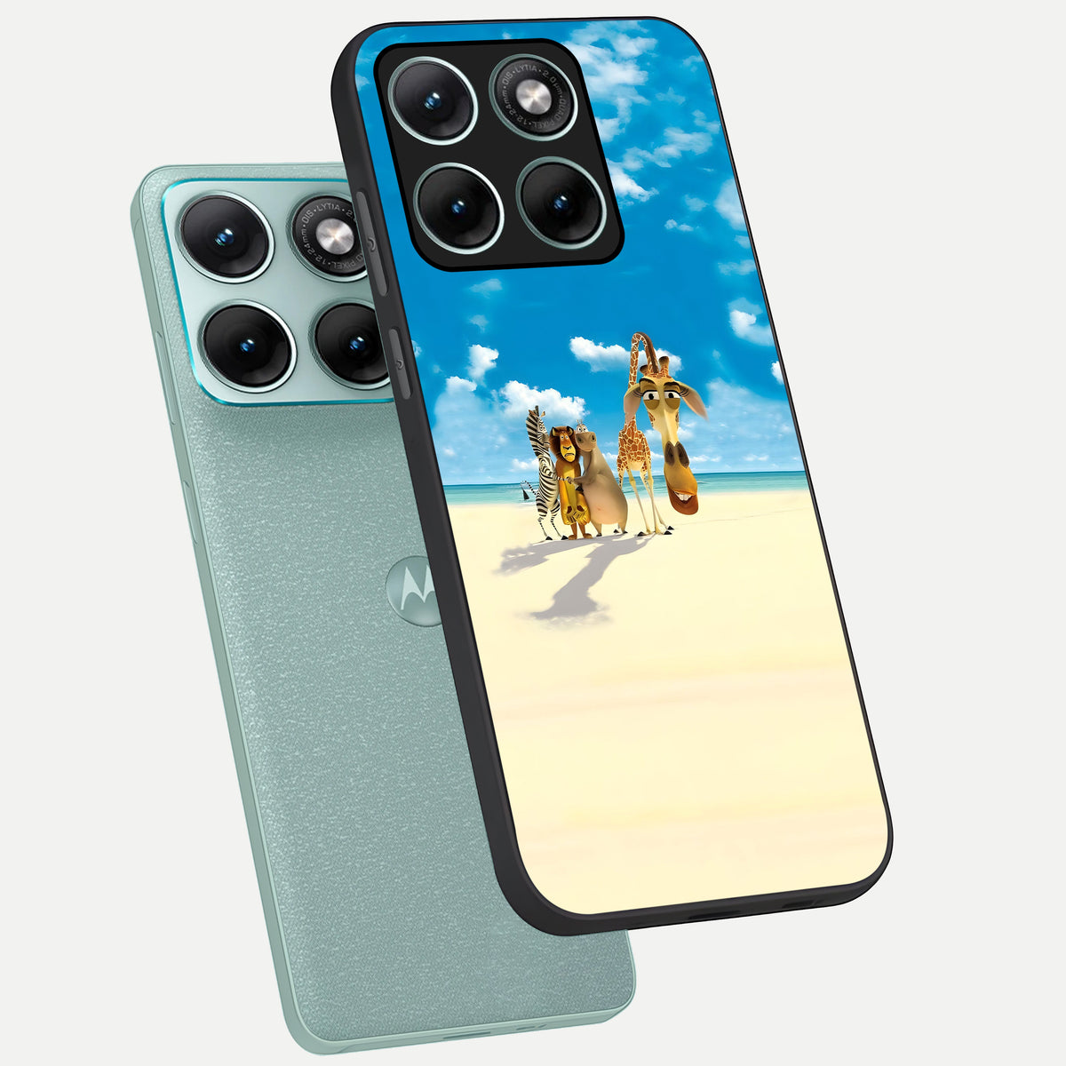  Tropical Fun Squad phone case For Moto Edge 70 Fusion showing premium glass back cover with detailed artwork