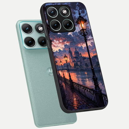  Twilight River Lights phone case For Moto Edge 70 Fusion showing premium glass back cover with detailed artwork