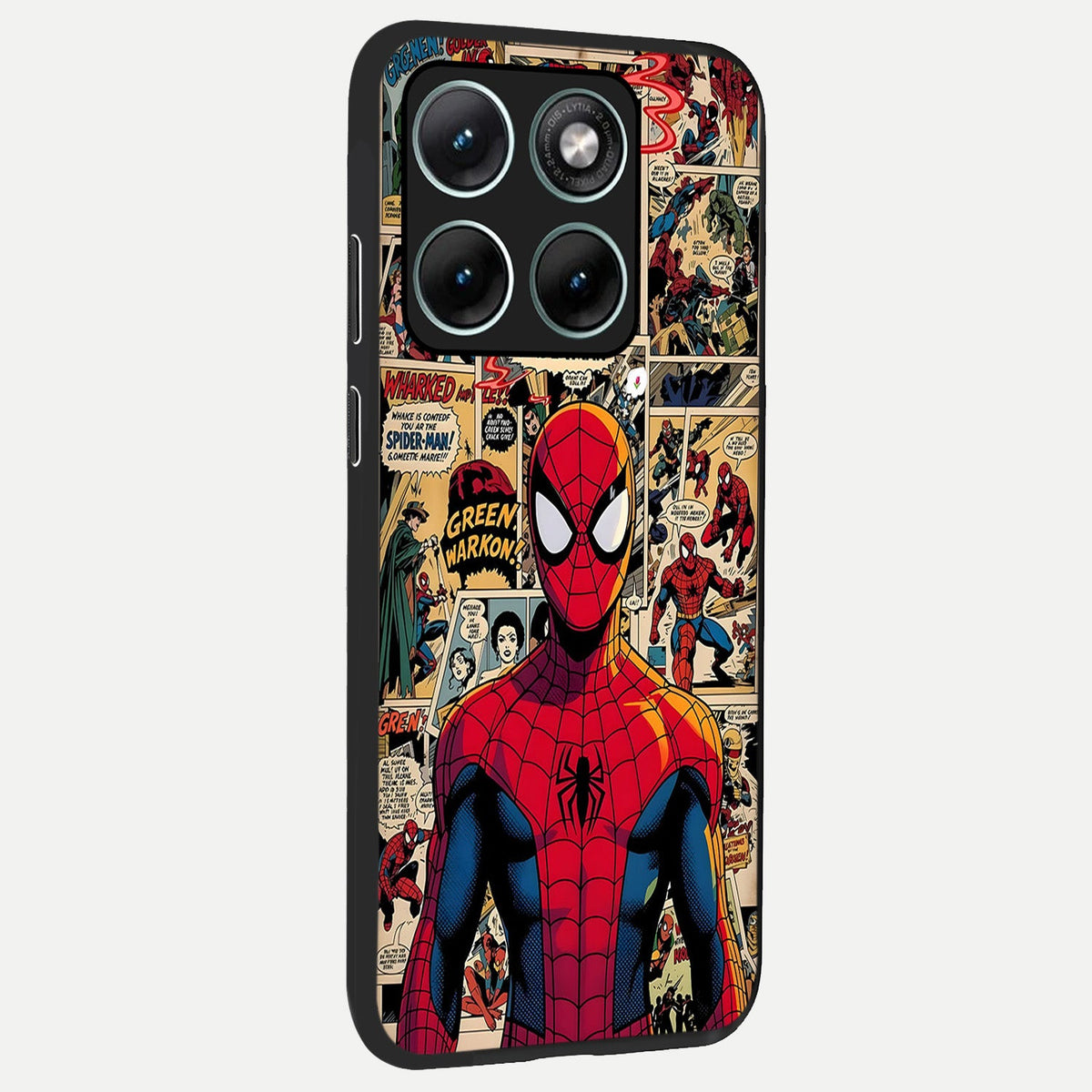  Aesthetic Spider back cover For Moto Edge 70 Fusion slim fit glass case with vibrant aesthetic design