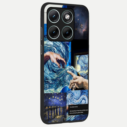  Aesthetic Vando Hands back cover For Moto Edge 70 Fusion slim fit glass case with vibrant aesthetic design
