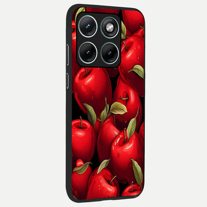  Apple Pattern back cover For Moto Edge 70 Fusion slim fit glass case with vibrant aesthetic design
