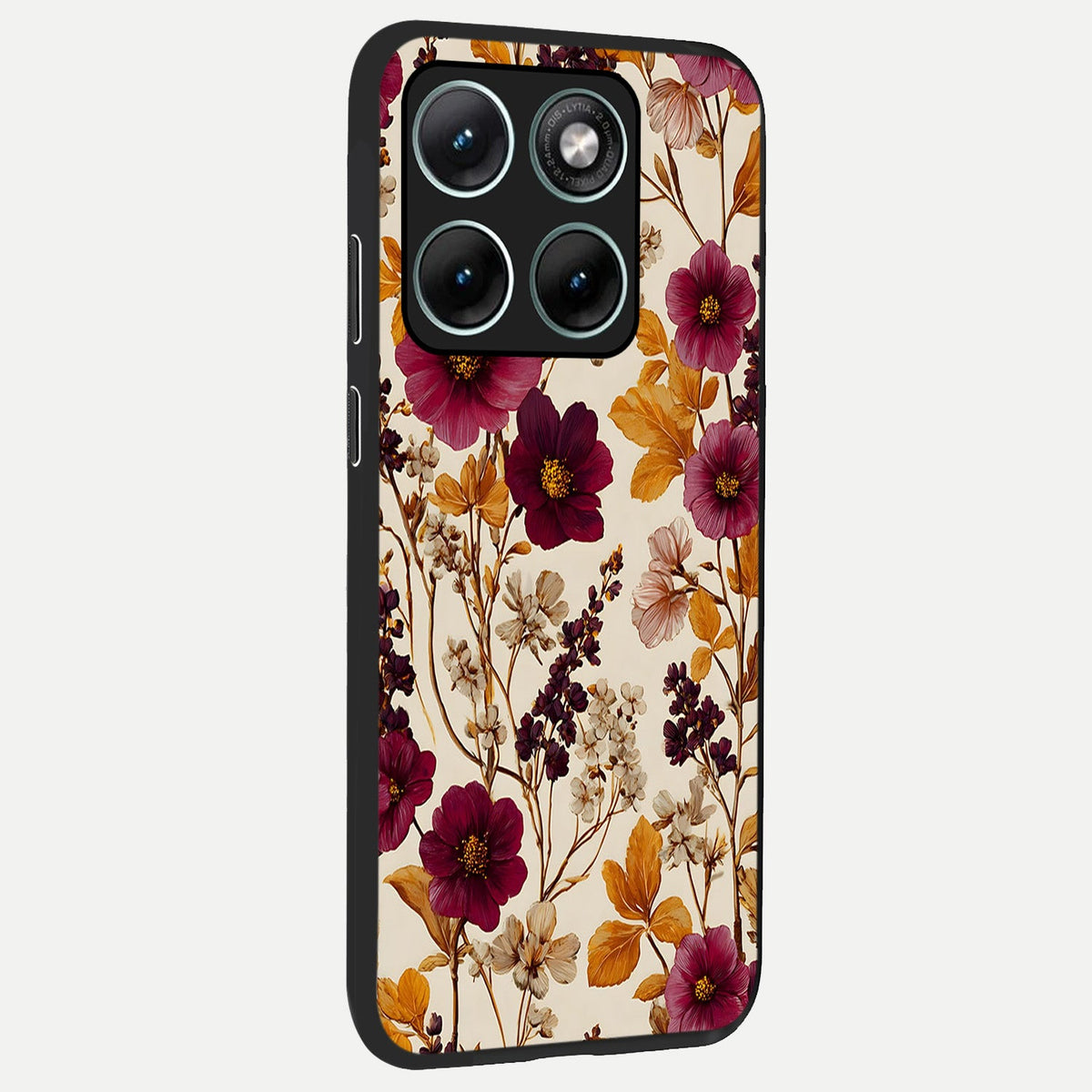  Autumn Wine Bloom back cover For Moto Edge 70 Fusion slim fit glass case with vibrant aesthetic design