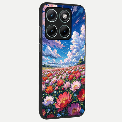  Blossom Sky Field back cover For Moto Edge 70 Fusion slim fit glass case with vibrant aesthetic design
