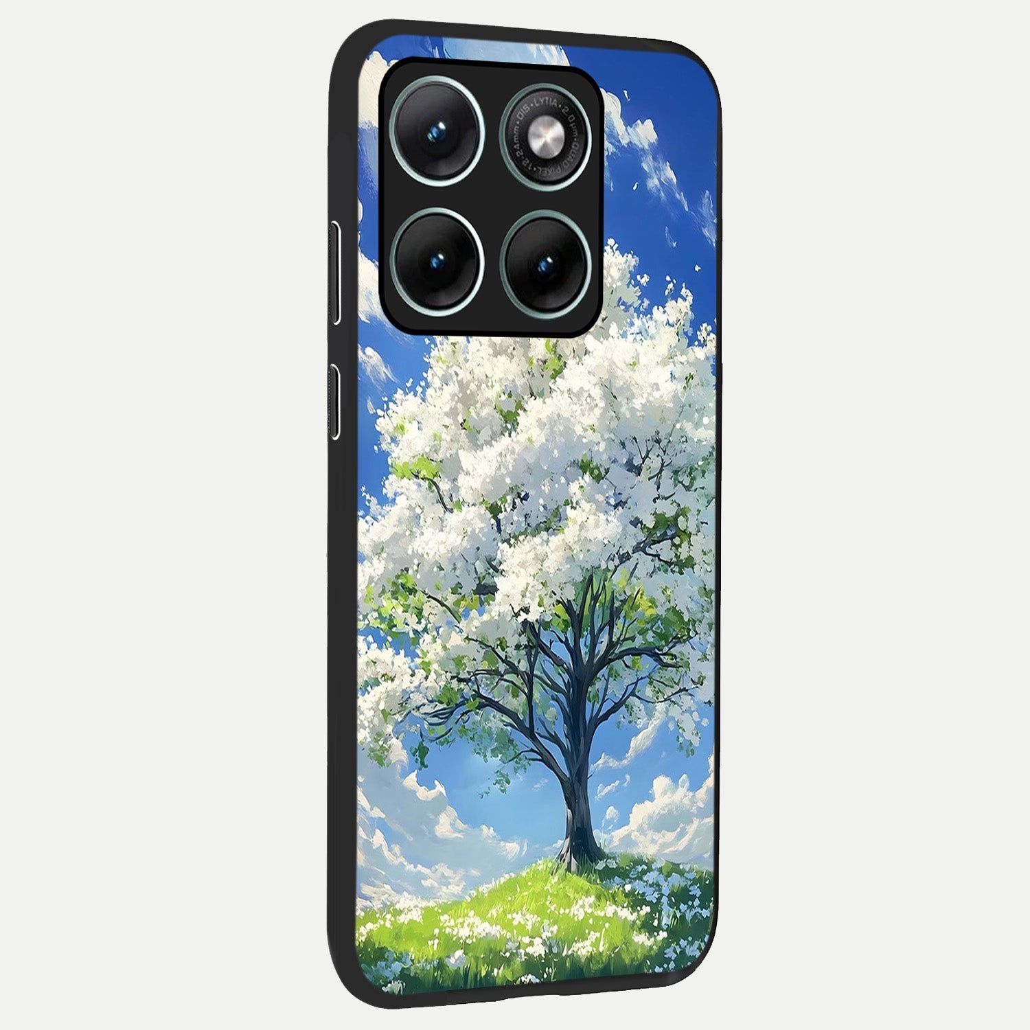  Blossom Sky Serenity back cover For Moto Edge 70 Fusion slim fit glass case with vibrant aesthetic design