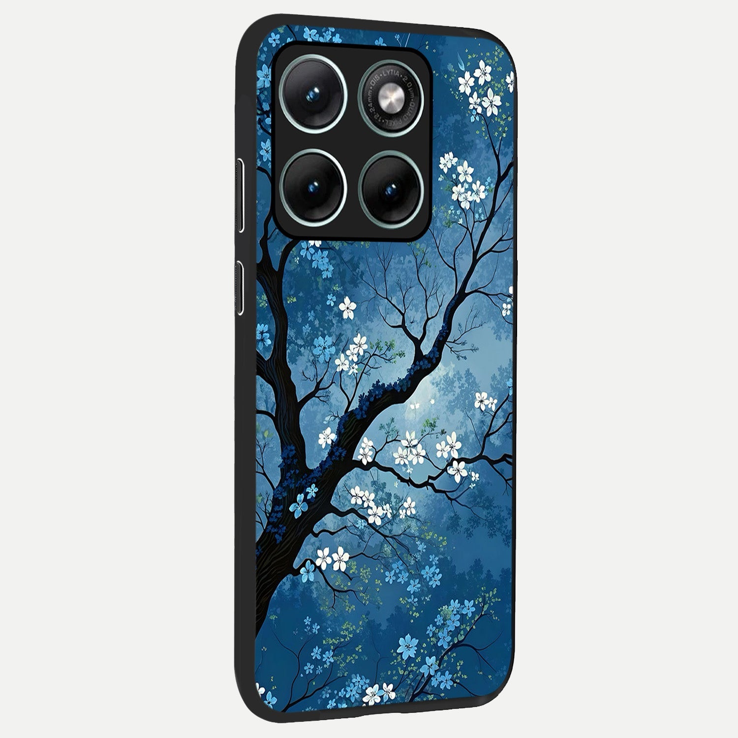  Blue Tree Serenity back cover For Moto Edge 70 Fusion slim fit glass case with vibrant aesthetic design