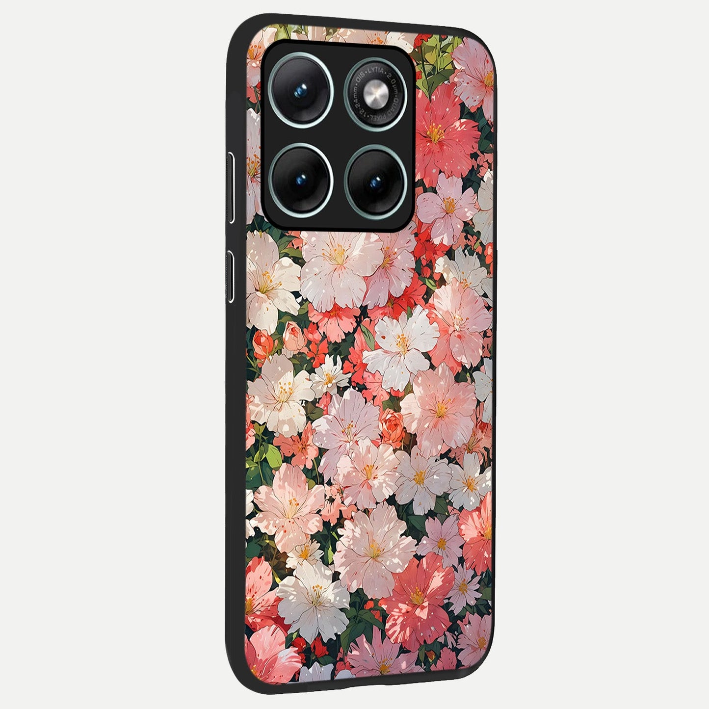  Blush Bloom Field back cover For Moto Edge 70 Fusion slim fit glass case with vibrant aesthetic design