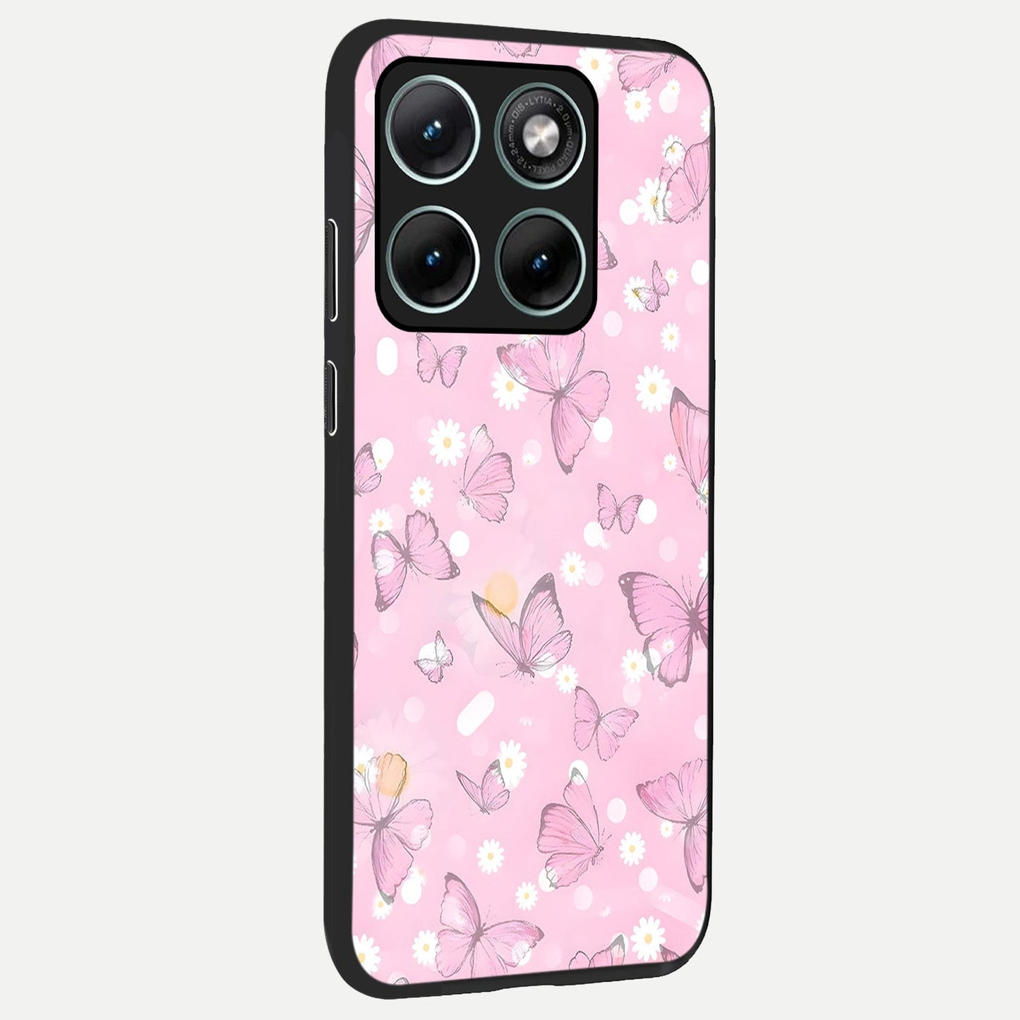  Blush Butterfly Garden back cover For Moto Edge 70 Fusion slim fit glass case with vibrant aesthetic design