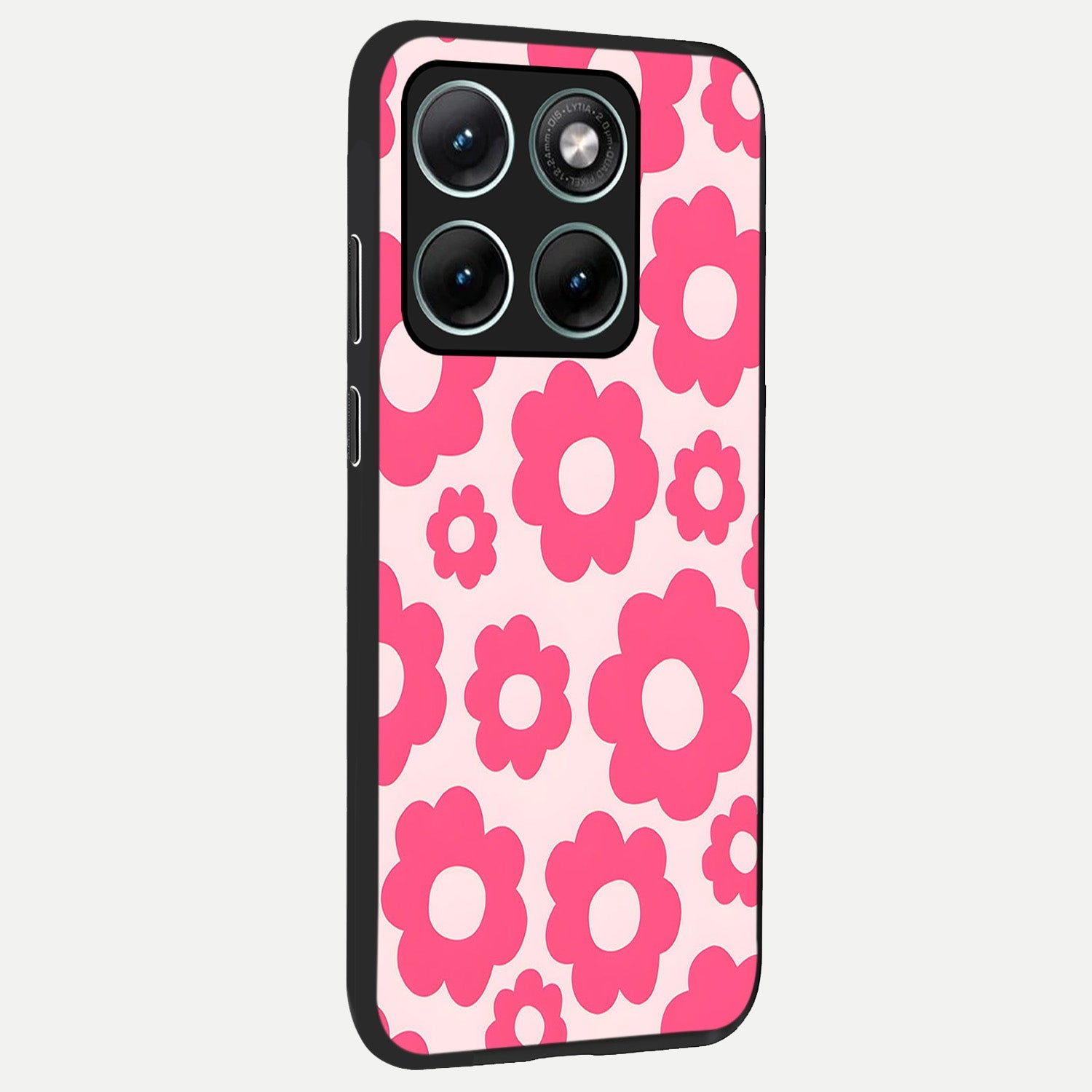  Blush Flower Pop back cover For Moto Edge 70 Fusion slim fit glass case with vibrant aesthetic design