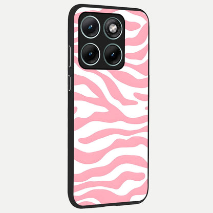  Blush Zebra Flow back cover For Moto Edge 70 Fusion slim fit glass case with vibrant aesthetic design