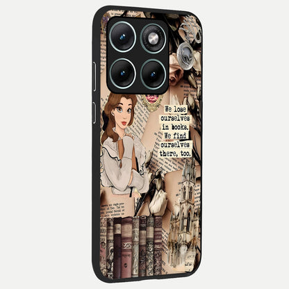  Bookish Dream World back cover For Moto Edge 70 Fusion slim fit glass case with vibrant aesthetic design