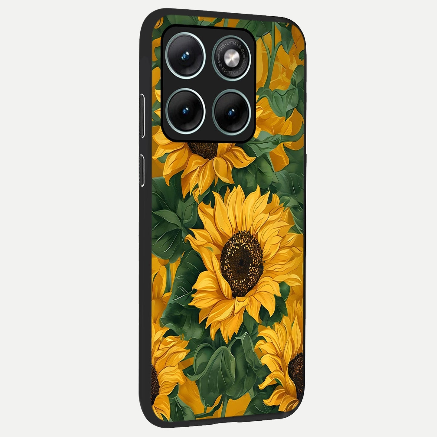  Bright Sunflower Bloom back cover For Moto Edge 70 Fusion slim fit glass case with vibrant aesthetic design