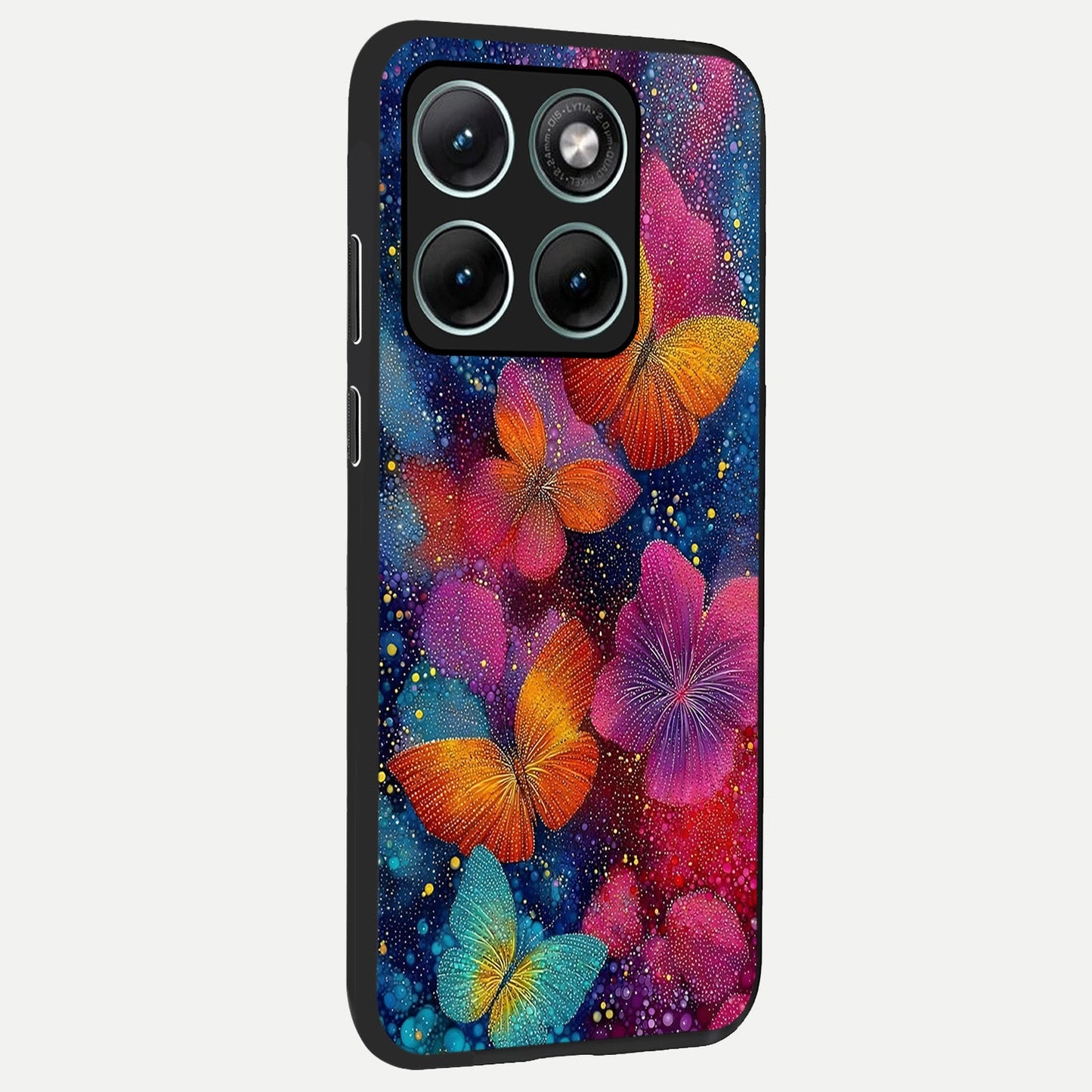  Butterfly Dream Mist back cover For Moto Edge 70 Fusion slim fit glass case with vibrant aesthetic design