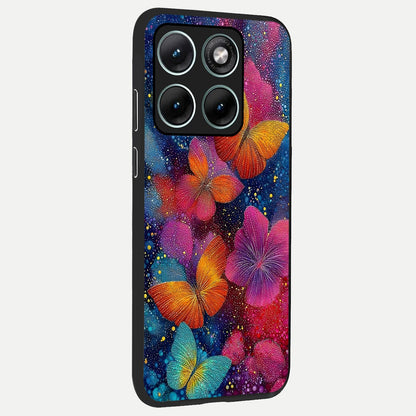  Butterfly Dream Mist back cover For Moto Edge 70 Fusion slim fit glass case with vibrant aesthetic design