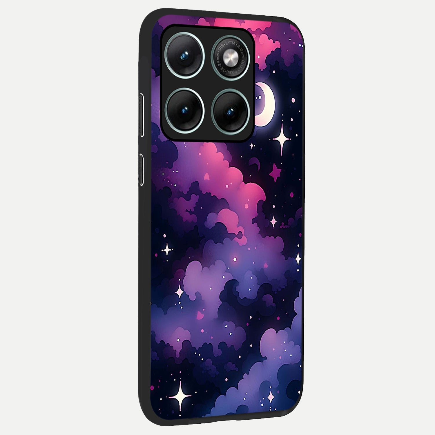  Celestial Moon Magic back cover For Moto Edge 70 Fusion slim fit glass case with vibrant aesthetic design