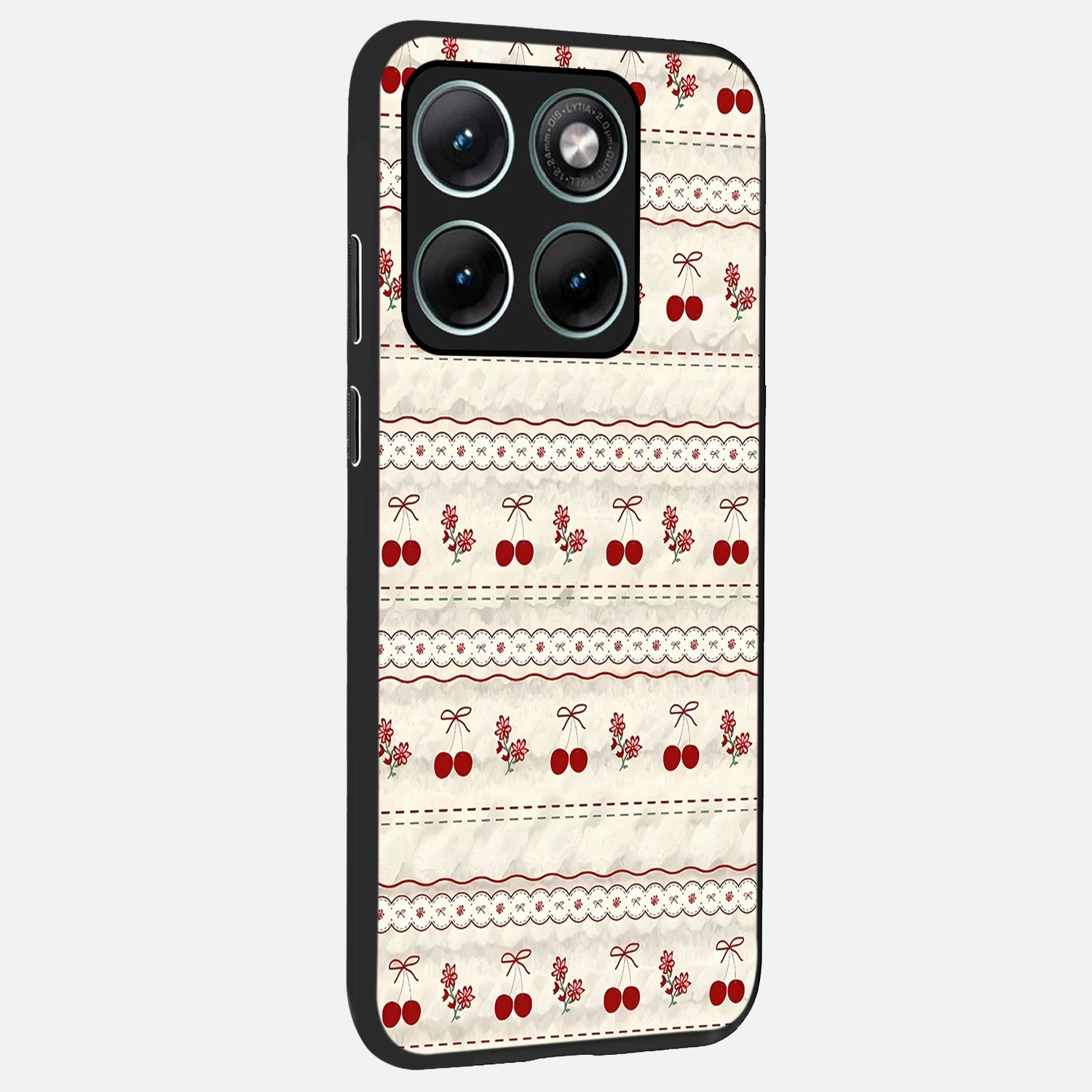  Cherry Bloom Charm back cover For Moto Edge 70 Fusion slim fit glass case with vibrant aesthetic design