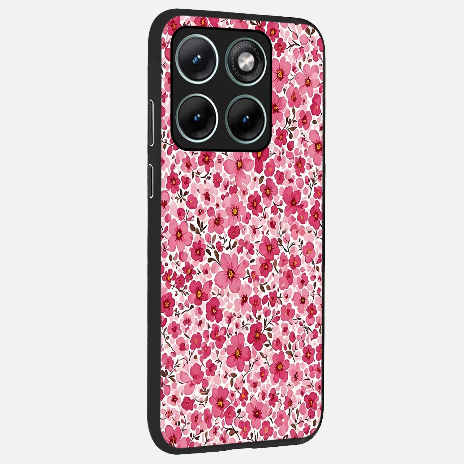  Cherry Blossom Charm back cover For Moto Edge 70 Fusion slim fit glass case with vibrant aesthetic design