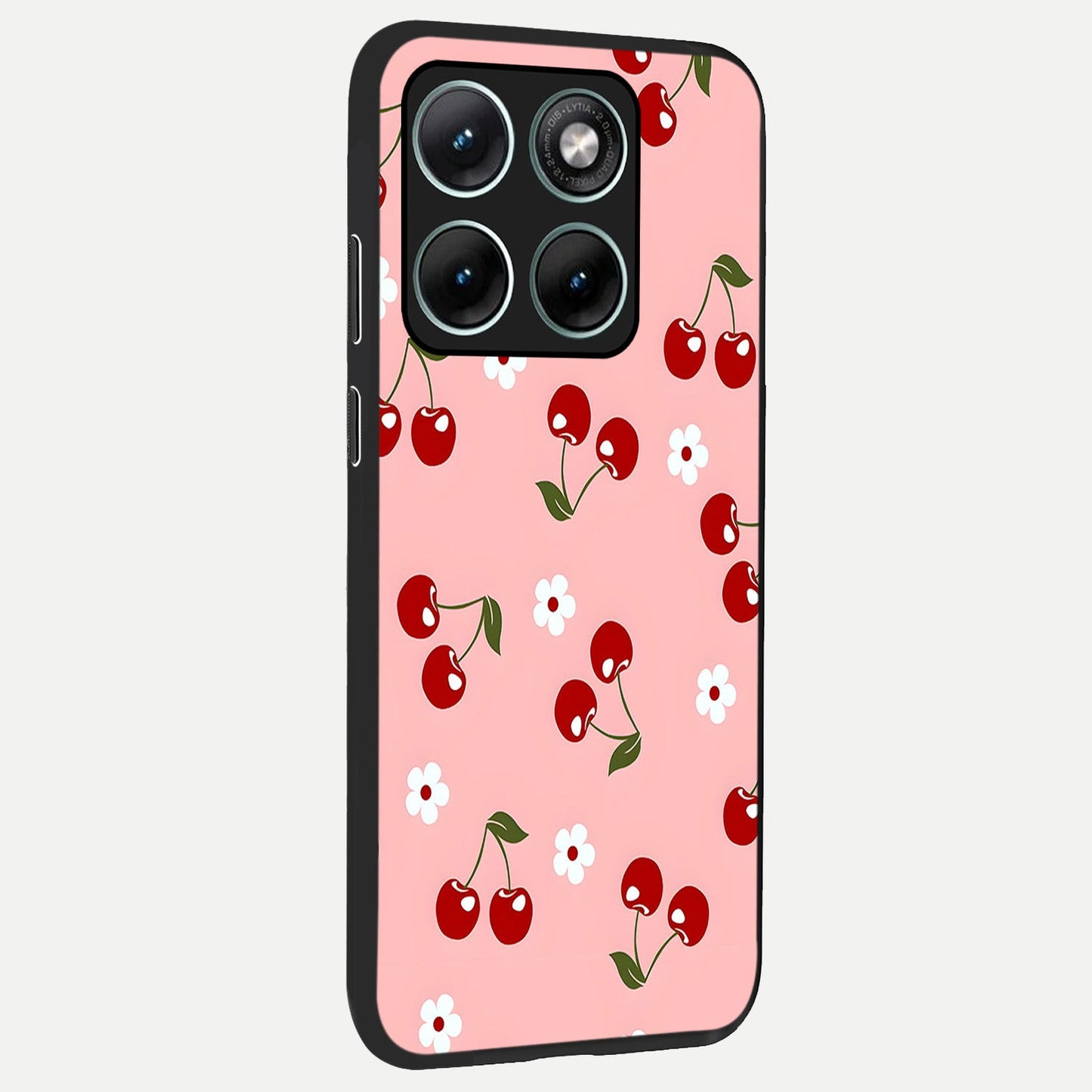  Cherry Love Mood back cover For Moto Edge 70 Fusion slim fit glass case with vibrant aesthetic design