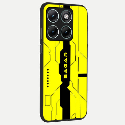  Circuit CYBERPUNK Custom Name back cover For Moto Edge 70 Fusion slim fit glass case with vibrant aesthetic design