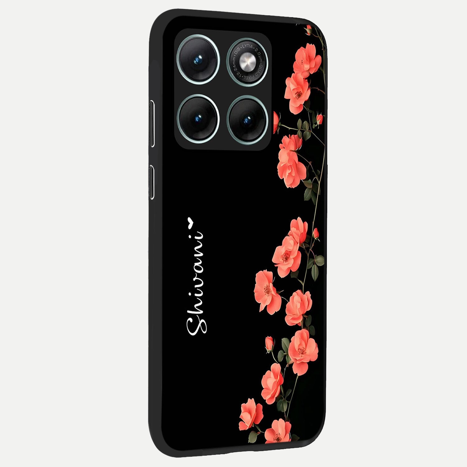  Crimson Bloom Grace Custom Name back cover For Moto Edge 70 Fusion slim fit glass case with vibrant aesthetic design