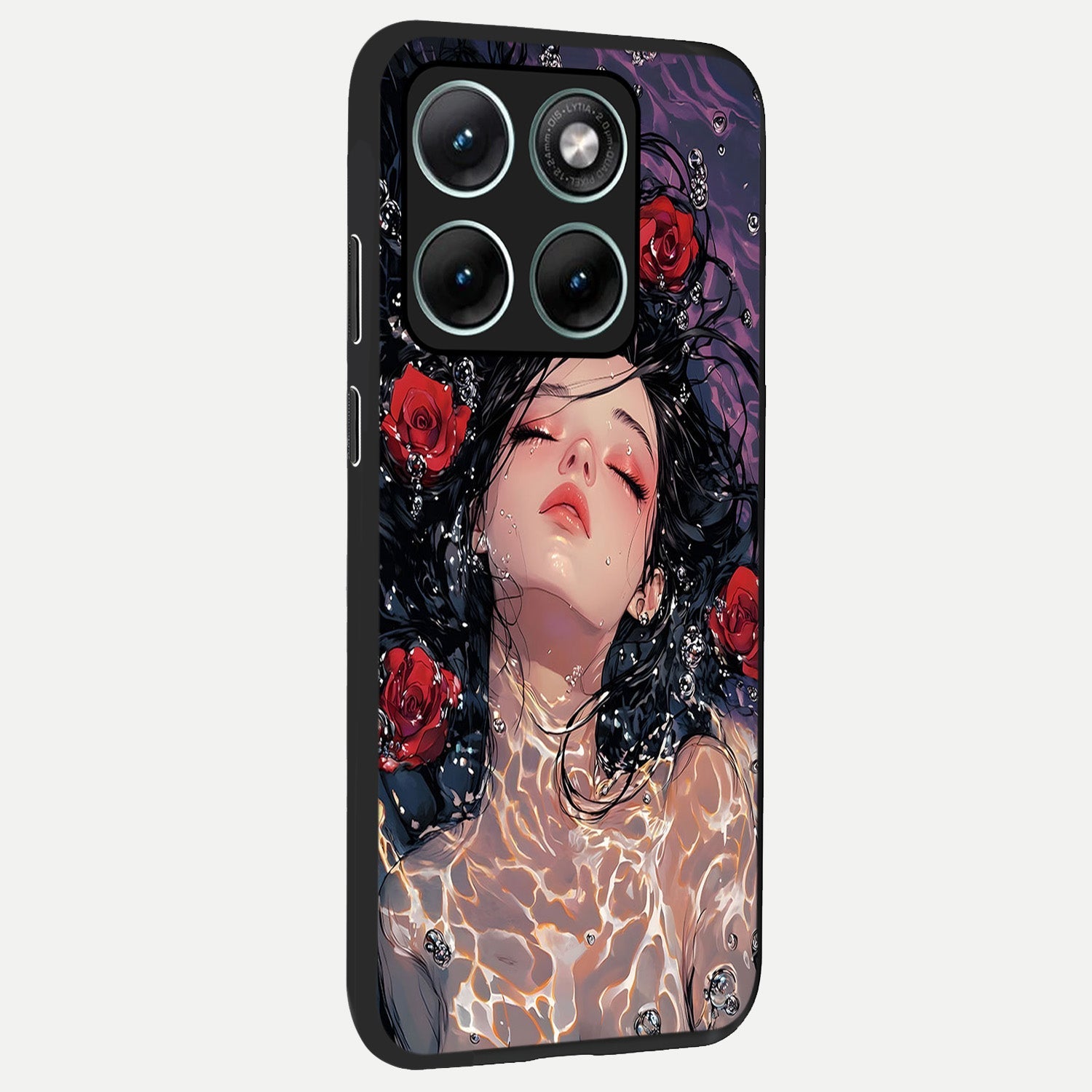  Crimson Rose Serenity back cover For Moto Edge 70 Fusion slim fit glass case with vibrant aesthetic design
