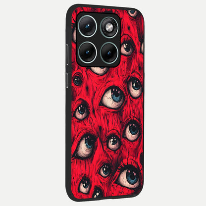  Crimson Watch Eyes back cover For Moto Edge 70 Fusion slim fit glass case with vibrant aesthetic design