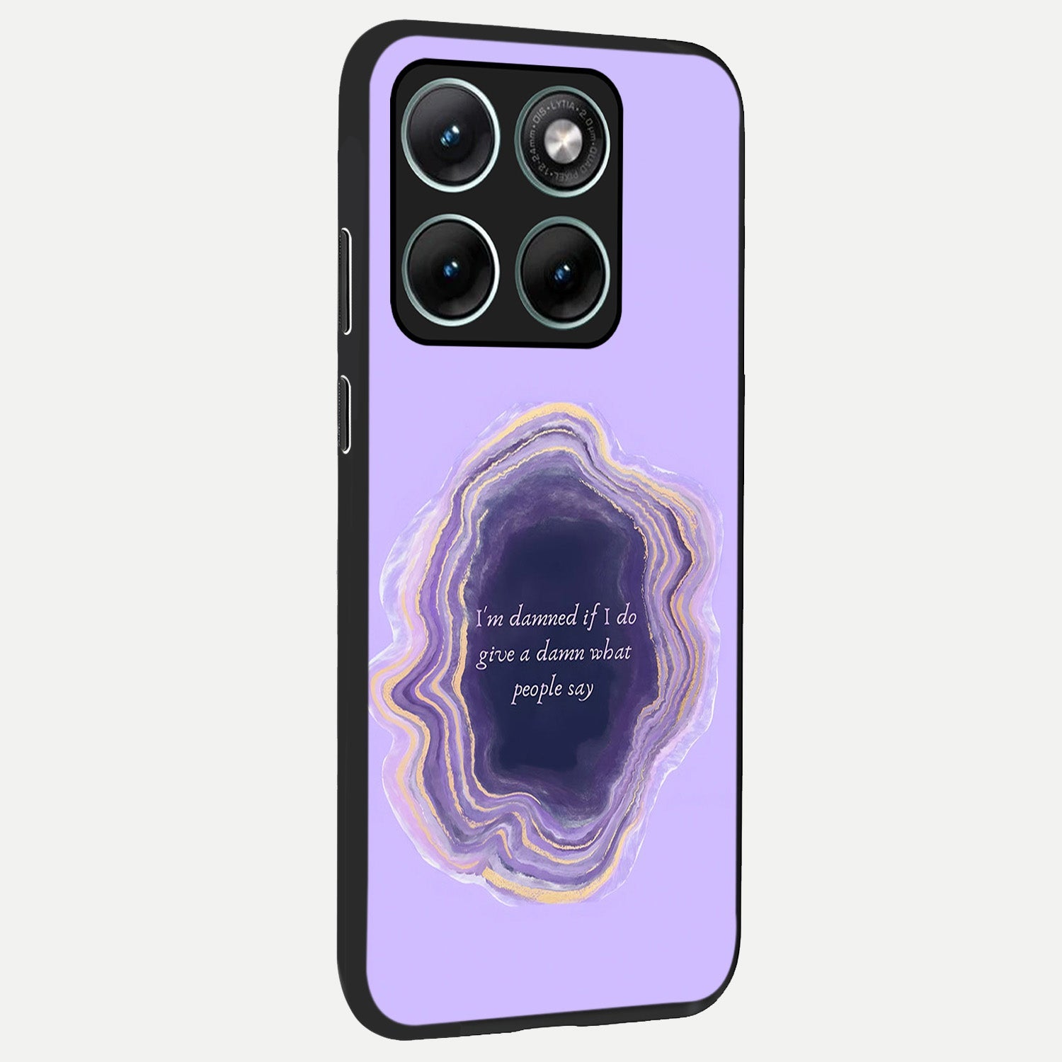  Damned People Quote back cover For Moto Edge 70 Fusion slim fit glass case with vibrant aesthetic design