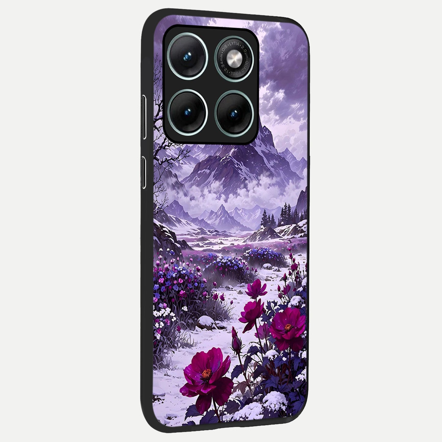  Flower Mountain View back cover For Moto Edge 70 Fusion slim fit glass case with vibrant aesthetic design
