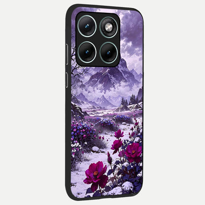  Flower Mountain View back cover For Moto Edge 70 Fusion slim fit glass case with vibrant aesthetic design