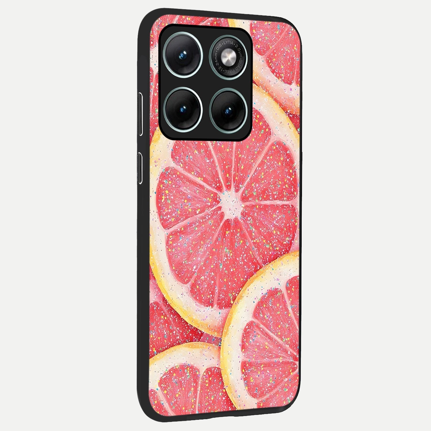  Glitter Grapefruit back cover For Moto Edge 70 Fusion slim fit glass case with vibrant aesthetic design
