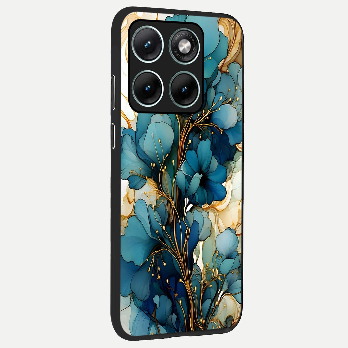  Golden Bloom Symphony back cover For Moto Edge 70 Fusion slim fit glass case with vibrant aesthetic design
