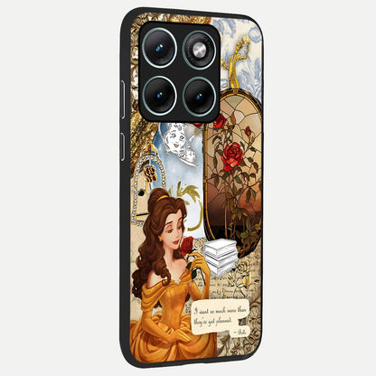  Golden Dream Belle back cover For Moto Edge 70 Fusion slim fit glass case with vibrant aesthetic design