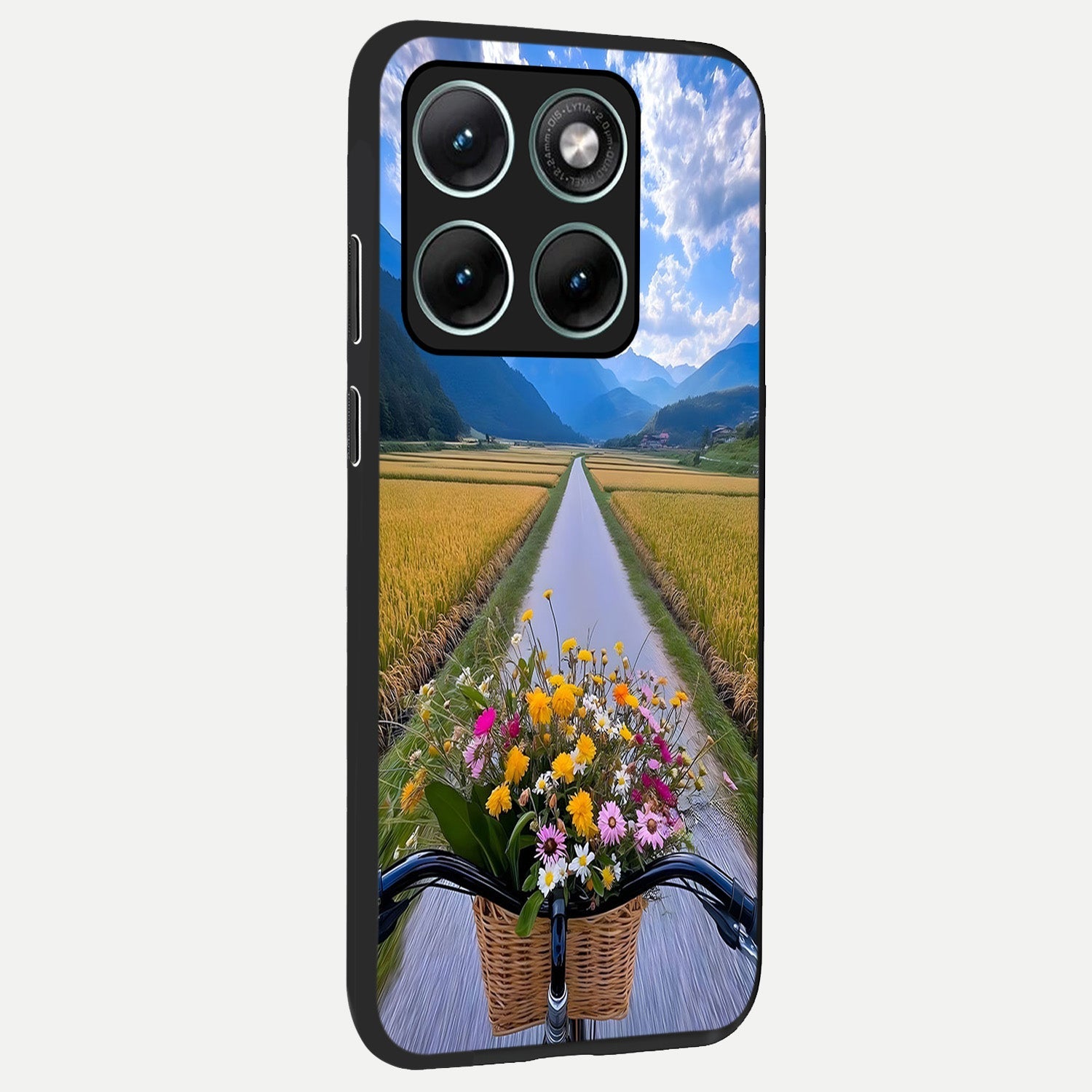  Golden Field Journey back cover For Moto Edge 70 Fusion slim fit glass case with vibrant aesthetic design