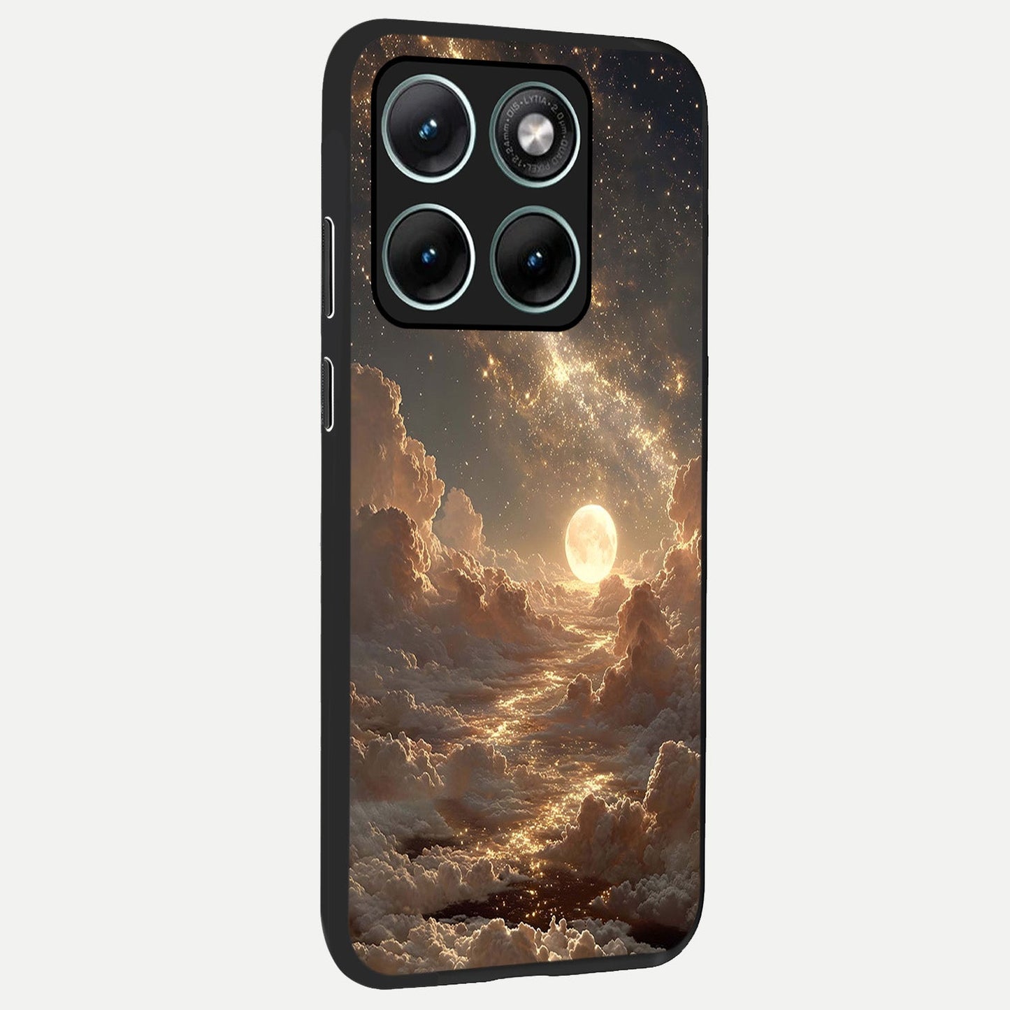 Golden Sky Dream back cover For Moto Edge 70 Fusion slim fit glass case with vibrant aesthetic design