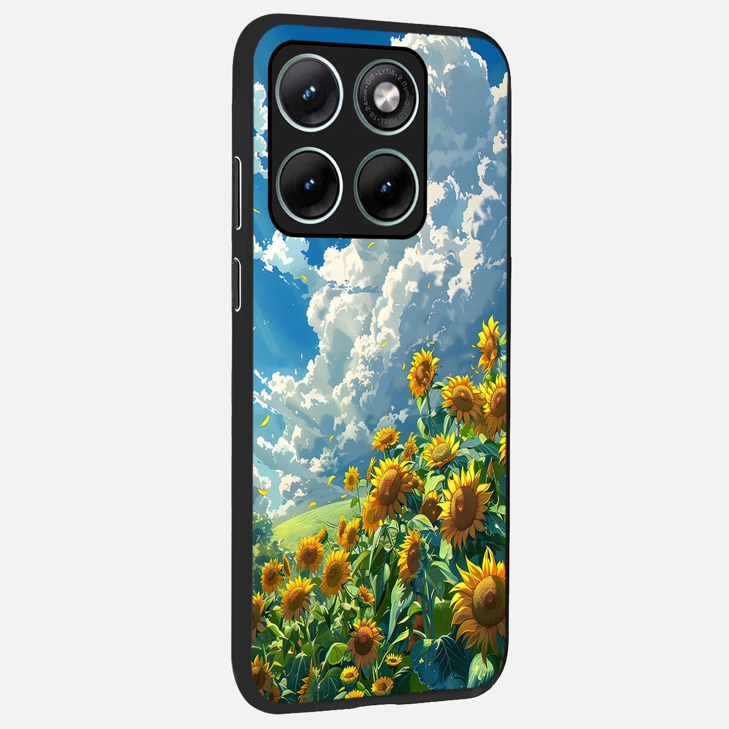  Golden Sun Glory back cover For Moto Edge 70 Fusion slim fit glass case with vibrant aesthetic design