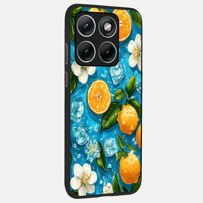  Ice Cube With Orange back cover For Moto Edge 70 Fusion slim fit glass case with vibrant aesthetic design