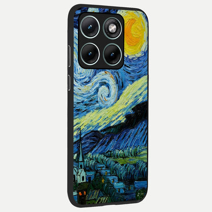  Inspired Van Gogh Art back cover For Moto Edge 70 Fusion slim fit glass case with vibrant aesthetic design