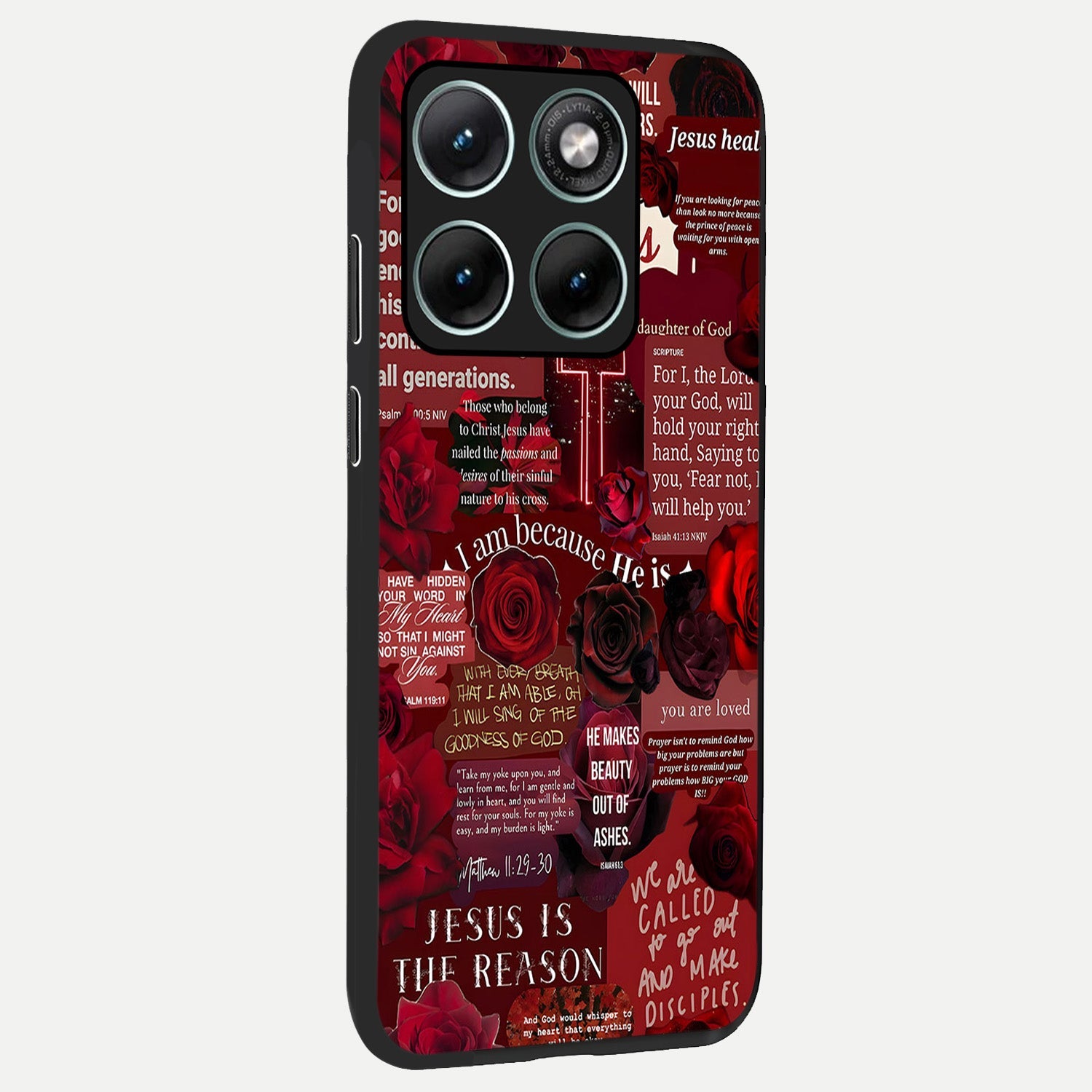  Jesus Love Heals back cover For Moto Edge 70 Fusion slim fit glass case with vibrant aesthetic design