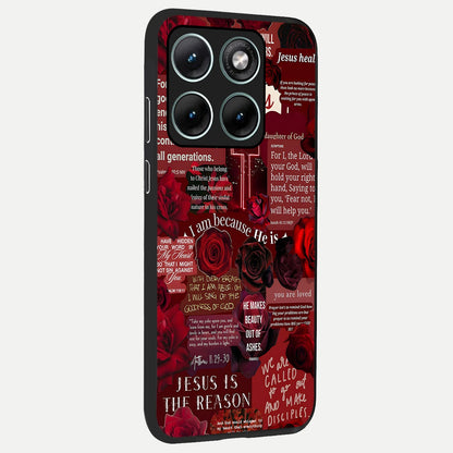  Jesus Love Heals back cover For Moto Edge 70 Fusion slim fit glass case with vibrant aesthetic design