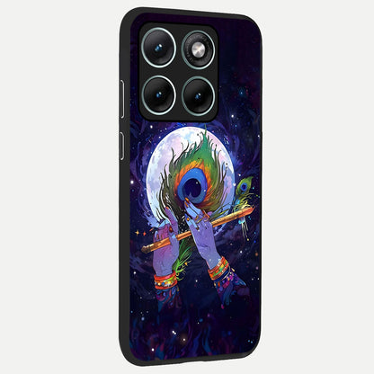  Krishna Hands Art back cover For Moto Edge 70 Fusion slim fit glass case with vibrant aesthetic design
