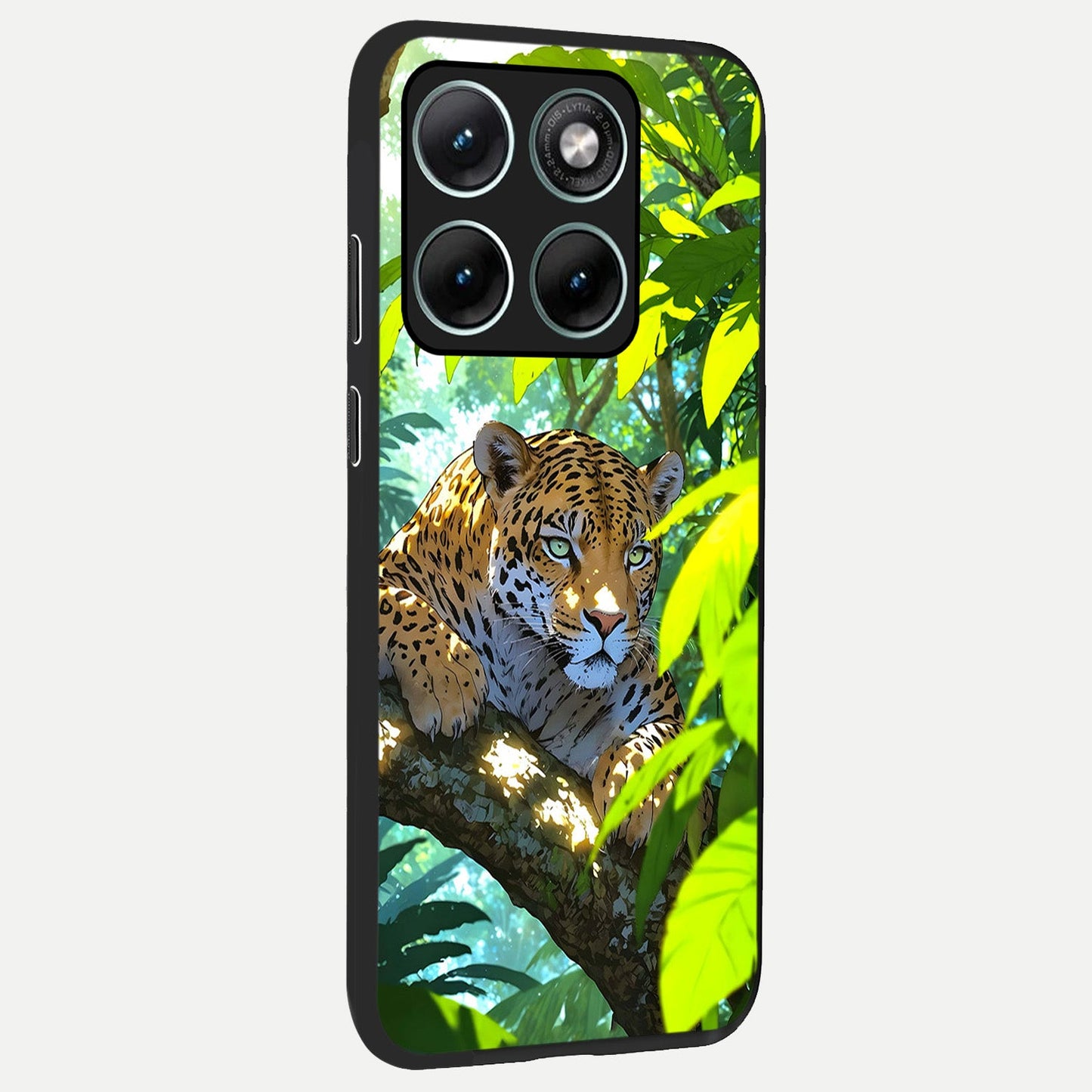  Leopard in Jungle back cover For Moto Edge 70 Fusion slim fit glass case with vibrant aesthetic design