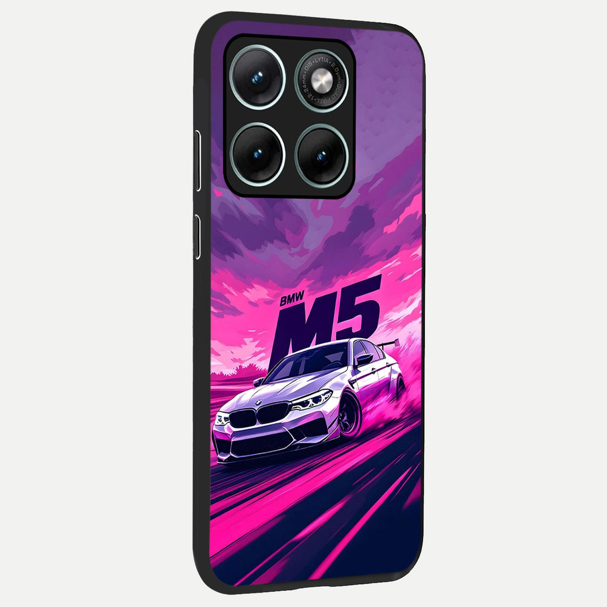  MS Neon Car back cover For Moto Edge 70 Fusion slim fit glass case with vibrant aesthetic design
