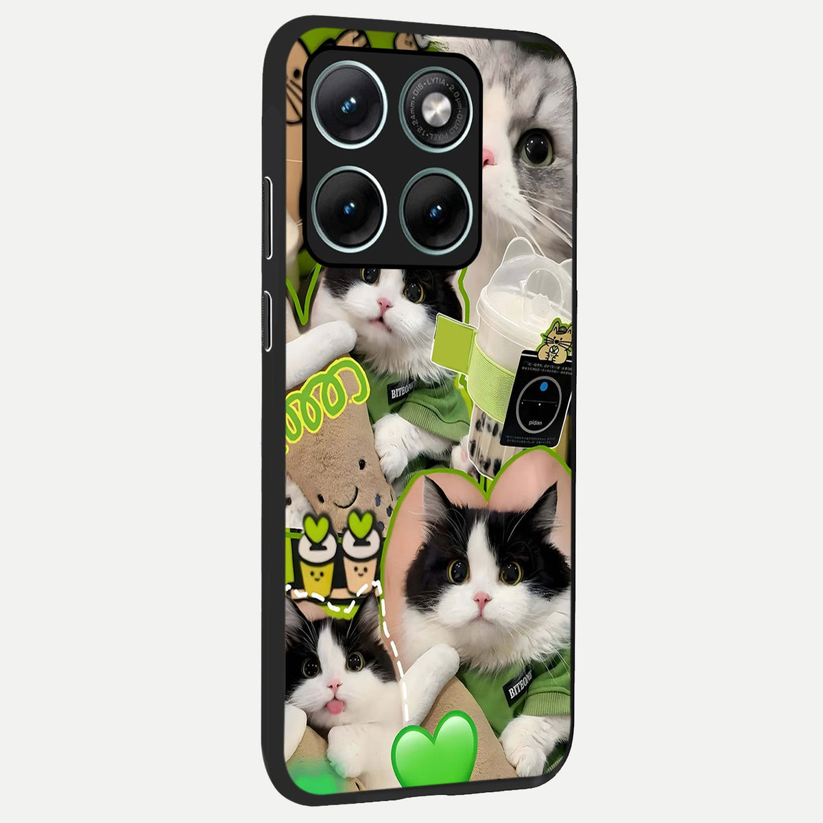 Matcha Cats Mood back cover For Moto Edge 70 Fusion slim fit glass case with vibrant aesthetic design
