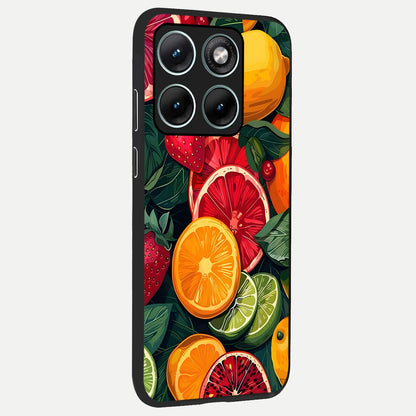  Multiple Fruits back cover For Moto Edge 70 Fusion slim fit glass case with vibrant aesthetic design
